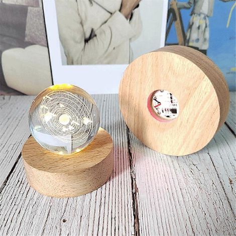 Ausstellungsständer aus Holz mit LED-Beleuchtung für Harzkunstwerke, 3D-Kristallglas (Modell M BAs abgebildet) (1/5)