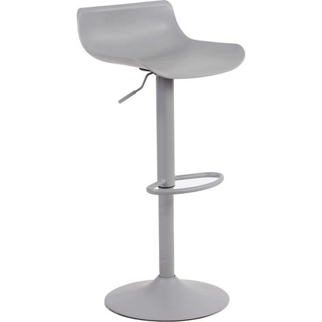 Sgabello regolabile con poggiapiedi per arredo bar esterno interno con seduta in polipropilene e struttura in acciaio Poly Steel -  Gray
