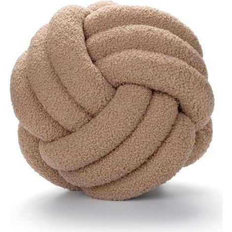 1 pièce oreiller en peluche PP coton, noué en boule, design tendance khaki, 20 cm, pour canapé ou salon