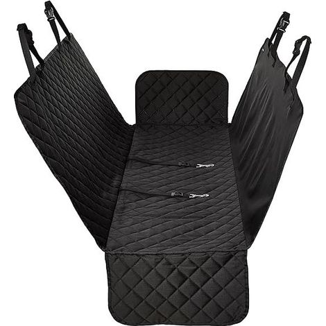 QAZQA Housse de siège de voiture pour chien, Housse de Coffre de Voiture pour Chien Imperméable Anti-déchirure avec Fenêtre de Visualisation，147 x 137 cm，noir