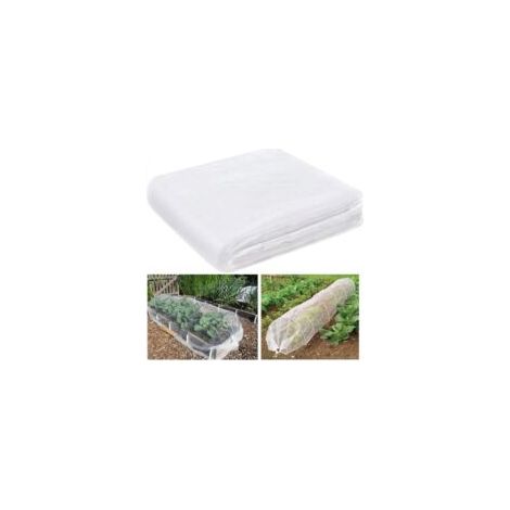 Una zanzariera bianca a maglia fine (2,5 x 6 metri) è adatta per giardini, orti, frutteti, serre, aiuole rialzate e per proteggere gli uccelli. - Crezuo