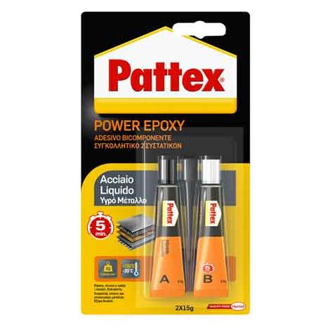 COLLA 'POWER EPOXY ACCIAIO LIQUIDO' 2x11 ml - PATTEX