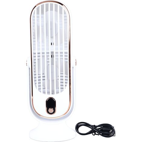 GARRYFIZH Ventilateur de tour de Table, prise USB Portable, moteur sans balais silencieux à 5 vitesses, pour voiture et maison, blanc (1/5)