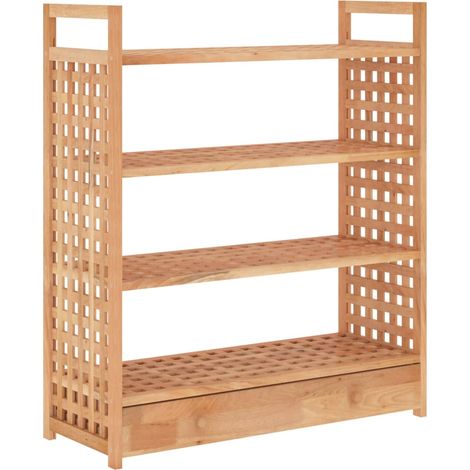 Armoire à chaussure  Meuble à chaussures avec tiroir 70x27x81cm Bois massif de noyer