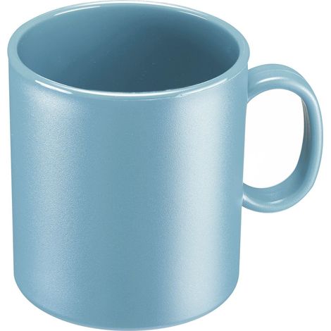 Mug léger et nomade, idéal pour le camping, la randonnée et les pique-niques, incassable, 0,3 L, compatible lave-vaisselle – Bleu (1/2)