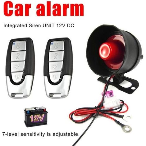 Alarme de Voiture, Système de Protection de sécurité d'alarme Universel de Voitures avec 2 télécommandes (1/4)