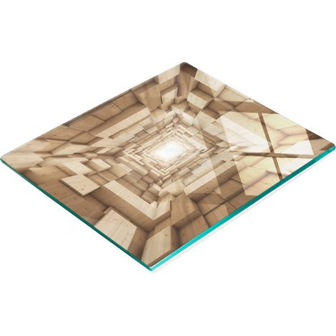 Tabla de cortar de vidrio para cocina con túnel de madera gráfico 60x52 cm (1/5)