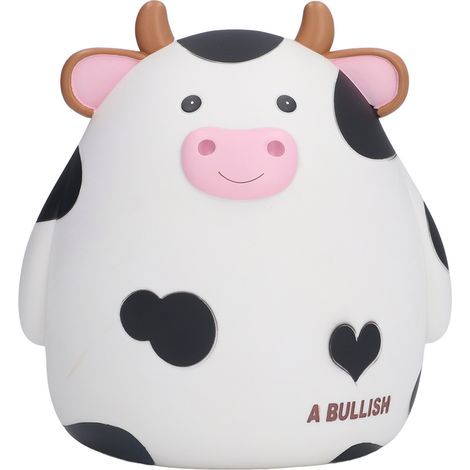 Tirelire Enfant Mignonne Vache Design Cartoon Écologique Lignes Douces Couleur Naturelle Banque de Pièces (1/5)