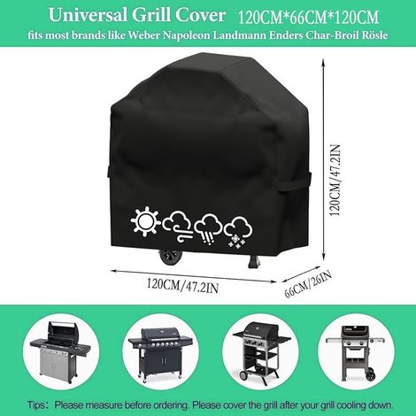 Grillabdeckung für den Außenbereich, Grillabdeckung, Grillplattenabdeckung für den Außenbereich, Grillplane für den Außenbereich, wind-/UV-beständig/wasserdicht/feuchtigkeitsbeständig/staubdicht (120  (1/5)