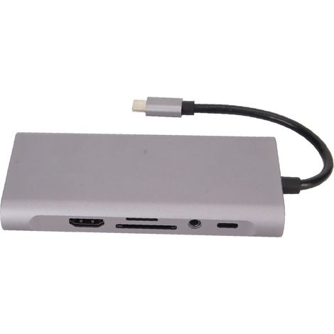 11-in-1 USB-C Dockingstation mit 87W PD Schnellladefunktion, 4K HDMI/VGA Ausgängen, Gigabit-Ethernet-Anschluss und USB 3.0 Anschlüssen für Laptops (1/5)