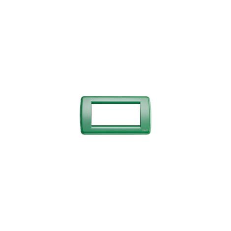 VIMAR - 1 PLACCA IDEA RONDO' 4 MODULI INMETALLO COLORE VERDE SALVIA 16754.08
