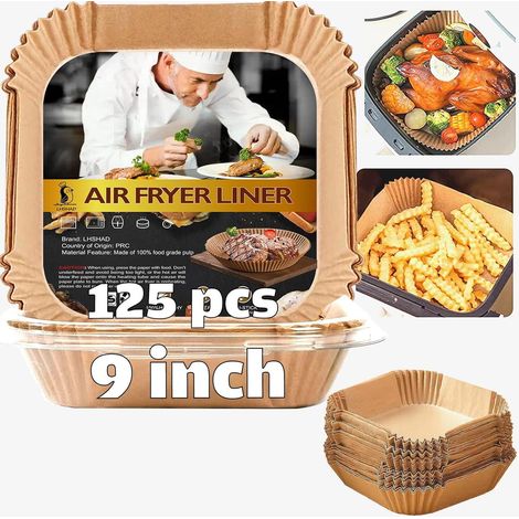 Doublures Jetables pour Airfryer - 100 Pièces 22x22cm Grand Format - Pour Friteuse sans Huile 6-10L Cuisson Propre (1/5)