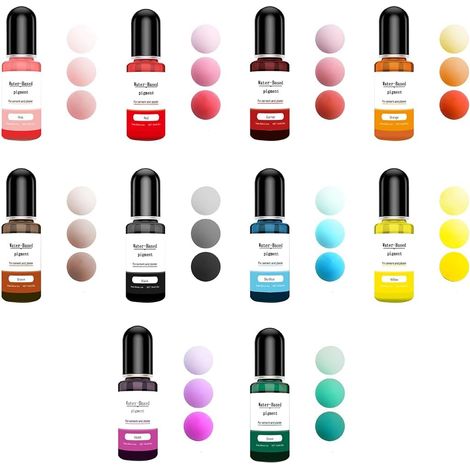 10 Pièces Pigment Resine Epoxy, Couleur pour Poudre de Coulée, Colorant Beton, pour Revêtement en Plâtre, Bricolage, Artisanat, Revêtement en Ciment, Pigments Colorés (1/5)