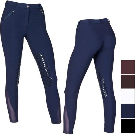 38 IT, BIanco: Damen-Reithose von Winner aus Baumwolle und Mikrofaser mit Grip