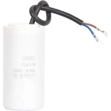 Condensateurs de démarrage moteur CBB60 450 V CA pour applications de démarrage et de fonctionnement moteur, 70 µF (1/5)