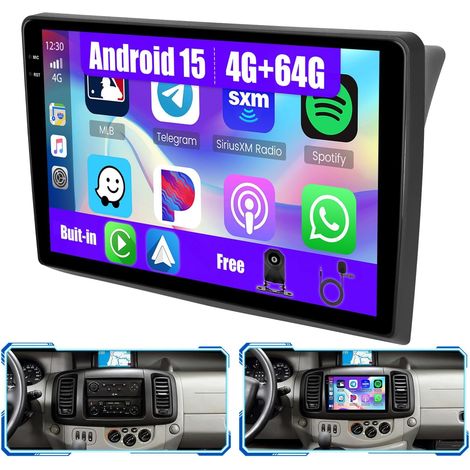 [4G+64G] Android 15 Autoradio pour Trafic 2001-2010/Vivaro 2006-2010/Primastar 2006-2014 avec Wireless Carplay Android Auto GPS WiFi RDS SWC Caméra de Recul Mic (1/5)