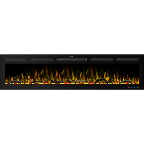 Parrot Uncle 188 cm Electric Fireplace Insert Built-in LED Flame Effect Heater 750W/1500W Dual Flame Remote Control Timer Adjustable Temperature