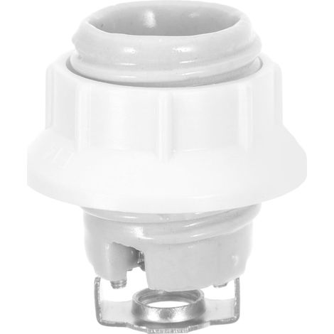 Douille de lampe E14 en céramique avec filetage complet blanc, support pour suspension polyvalent, compatible avec éclairage moderne et réparation à domicile (1/5)