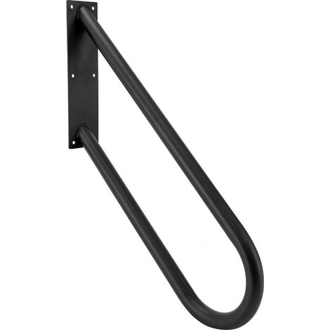 Black U-shaped Wall Mount Stairs Grab Rails Non-slip Metal Pipe Railing Handle