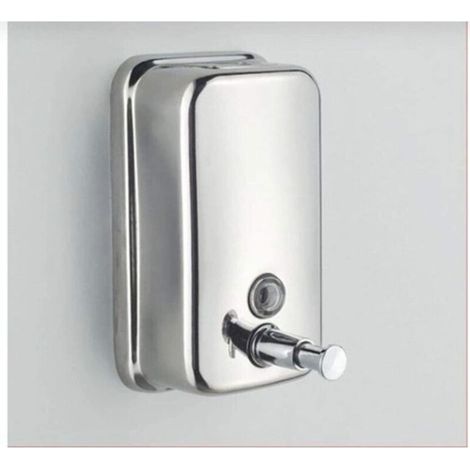 500ml Manual Wall-Mounted Soap Dispenser in 18/10 Stainless Steel (Silver) (1/4)