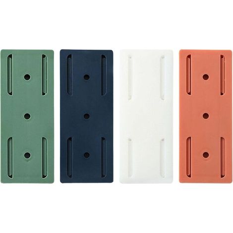 Support Adhésif Pour Multiprise - Fixation Sans Perçage Sur Carrelage Verre Métal Bois - Charge Maximale 1,5 Kg - Gel Réutilisable - Lot De 2