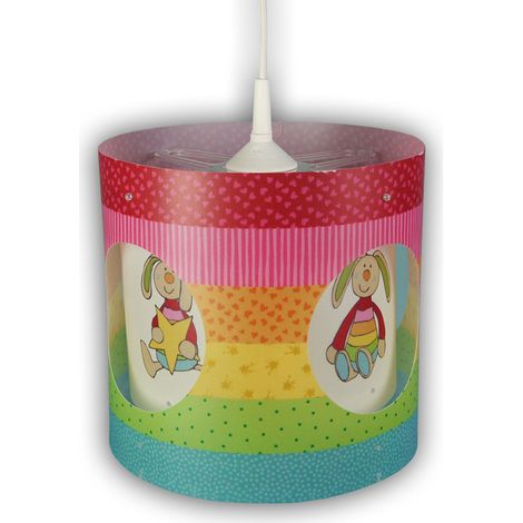Kinderzimmer Deckenleuchte Lampenschirm drehend Motiv Rabbit – tolle Lichteffeke