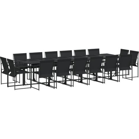Maison Exclusive - Set da Pranzo da Giardino 17 pz Nero in Textilene