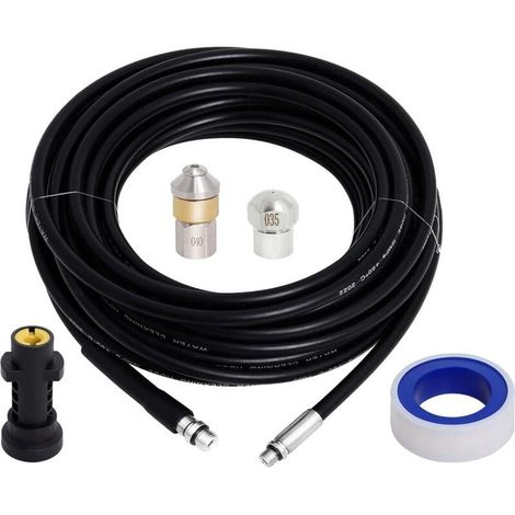 Tuyau Déboucheur Canalisation 15m,Furet karcher Compatible avec Karcher K2, K3, K4, K5, K6, K7, Nettoyeur Haute Pression 180Bar 60°C pour colmatage (1/5)