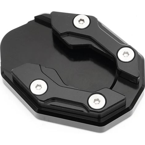 (Noir sans logo) Plaque d'extension de béquille latérale compatible avec YAMAHA NMAX 125 2015-2020 et N-MAX 155 2017-2022. Rehausse de béquille pour moto. Coussinet de pied NMAX155 maxpower (1/4)