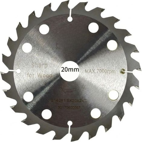 Hoja de sierra circular de 140 mm (5-1/2 pulgadas) y 24 dientes para cortar madera dura, madera blanda, aglomerado y contrachapado.