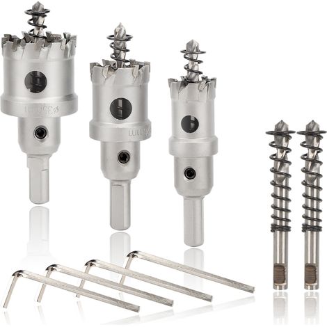 Foret à découper - En alliage dur métallique - Pour acier inoxydable plaque métal fonte aluminium épaisseur ≤5 mm - Lot de 3 (1/5)