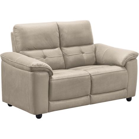 Canapé de relaxation en microfibre Kleman 2 places fixe-Beige-2 places fixe