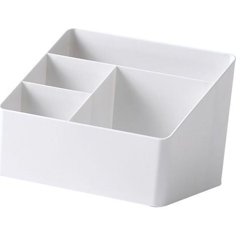 Boîte de rangement de bureau en plastique pour cosmétiques, organisateur multifonctionnel de bureau de maquillage pour dortoir et salon (1/5)