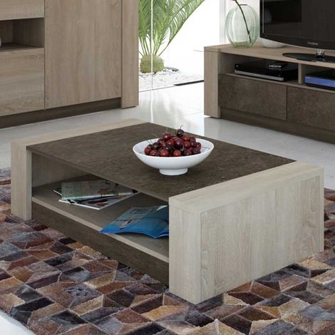 Table basse Ares 108x65 mélamine - brun (1/5)