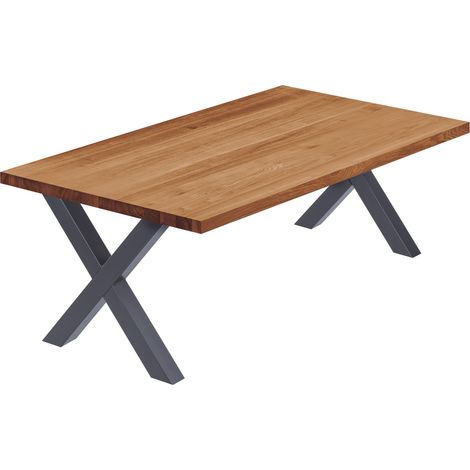 LAMO Manufaktur Esstisch Küchentisch, 120x80x47cm (AxBxH), Design, Dunkel / Anthrazit, LGW-01-A-004-7016D