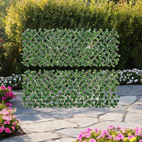 Haie artificielle brise-vue extensible en tissu 2 x 1 m (1/5)