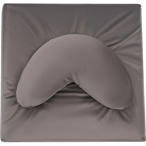 Ensemble de coussins de méditation, formes cœur et carré, matériaux durables, Gris (1/2)