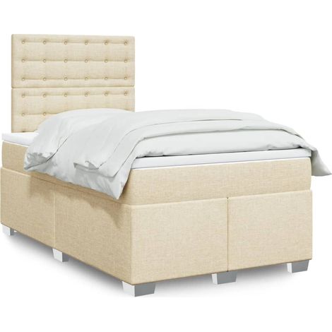 Boxspringbett mit Matratze Creme 120x200 cm Stoff