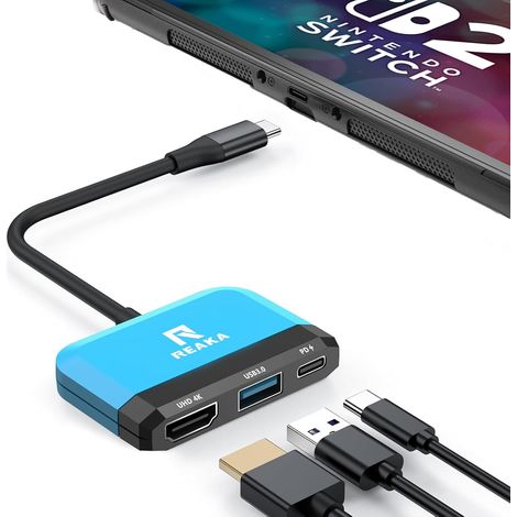 Dock pour Switch OLED - Adaptateur TV 3 en 1 avec HDMI 4K, Port USB 3.0, Chargement Type C 100W - Station d'Accueil Portable pour Voyage, Compatible Dex S24 (1/4)