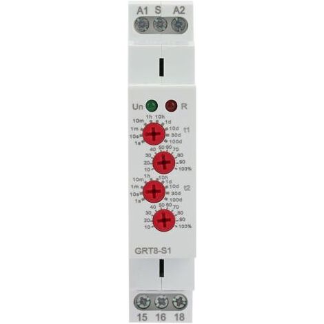 Minuteur asymétrique miniature GRT8-S1, relais de temporisation marche/arrêt avec répétition de cycle, 12-240 V CA/CC