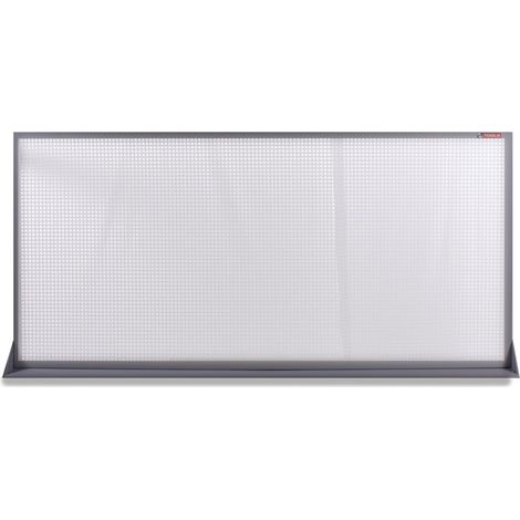 Mw Tools – Panneau mural pour rangement d'outils 200x94cm en métal gris – Perforations carrées 10x10mm – Accessoires compatibles – DEKP2001015 (1/2)