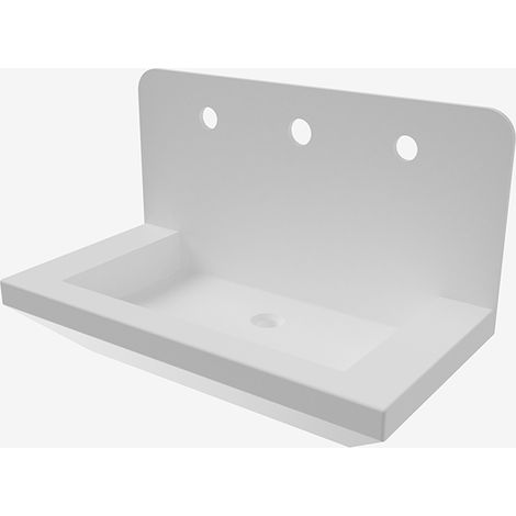 Multifunktionskonsole mit integriertem Schiebewaschbecken aus SOLID SURFACE, weiß mattiert - Idral