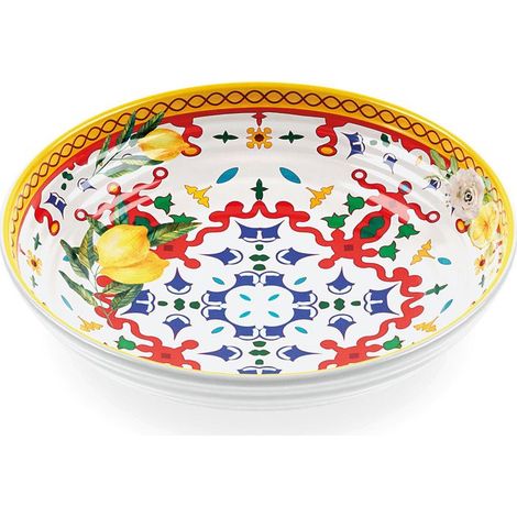 GUZZINI Piatto Fondo Flower & Lemon Melamina Table Decor (1/2)