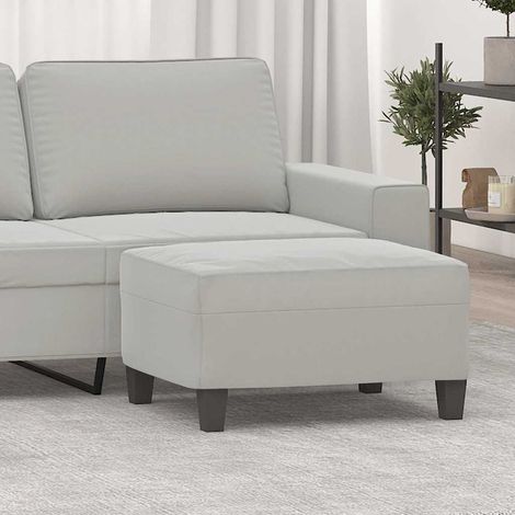 Repose-Pieds pour Salon ou Chambre - Tabouret Pouf Gris clair 70x55x41 cm Tissu microfibre BV395138 - BonneVie (1/5)