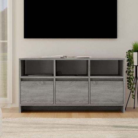 Meuble TV Sonoma gris, Banc TV 102x37,5x52,5 cm Aggloméré YHJ34905 (1/5)