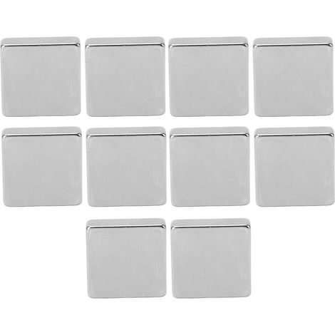10 Aimants Néodyme Puissants Fini Argent Brillant Aspect Élégant Terres Rares pour Bricolage Bureau Lot (1/5)
