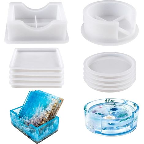 10 Pieces Silicone Molds for Epoxy Resin Coasters (1/5)