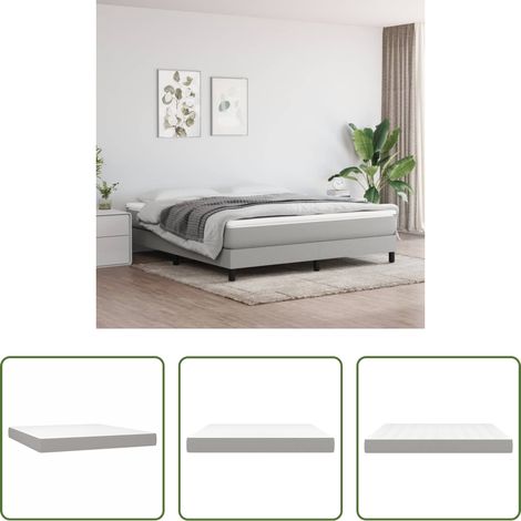vidaXL Mousse confortable - Matelas de lit à ressorts ensachés fermeté moyenne Gris clair 160x200x20 cm (1/5)