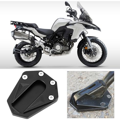 Agrandisseur de coussin d'extension de béquille de pied antidérapant de moto adapté pour Benelli TRK 502 (noir) (1/5)