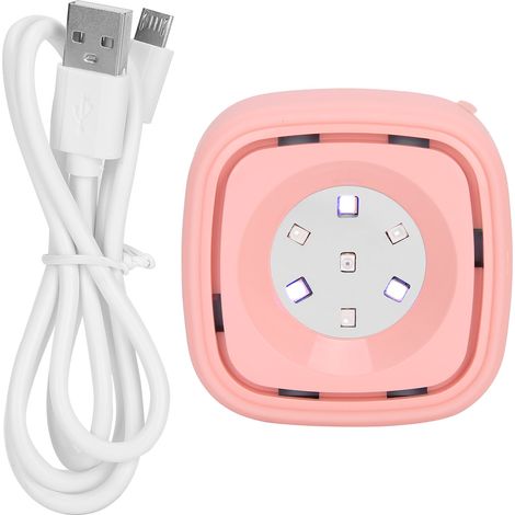 Lampe UV-C portable à lumière LED rose, désinfectant ultraviolet pour maison et voyages (1/5)
